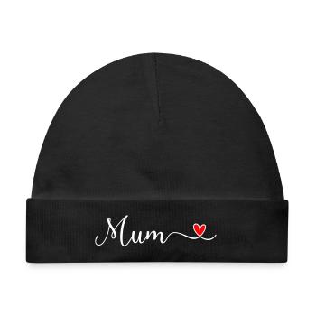 Mum - Baby Premium Organic Mütze - Schwarz - Vorne