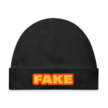 FAKE - Baby Premium Organic Mütze - Schwarz - Vorne