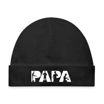 Papa Cook Chef Silhouette Stolze Vaterschaft - Baby Premium Organic Mütze - Schwarz - Vorne