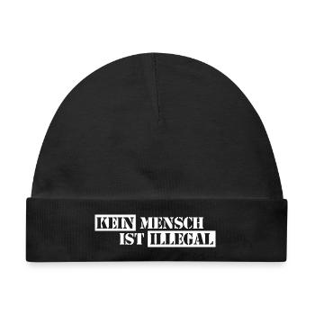 Kein Mensch ist illegal - Migration - Illegalität - Baby Premium Organic Mütze - Schwarz - Vorne