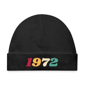 1972 Geschenk 1972 Geburtstag 1972 Rückblick 1972 - Baby Premium Organic Mütze - Schwarz - Vorne