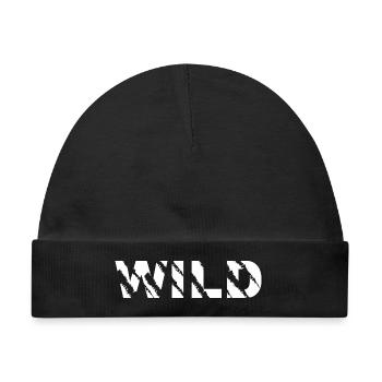 Wilder Pinselstrich Schriftzug - Baby Premium Organic Mütze - Schwarz - Vorne