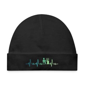 Heartbeat Programmer-Entwickler - Baby Premium Organic Mütze - Schwarz - Vorne