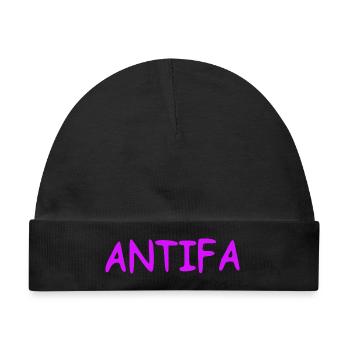 Antifa - lilac - Baby Premium Organic Mütze - Schwarz - Vorne
