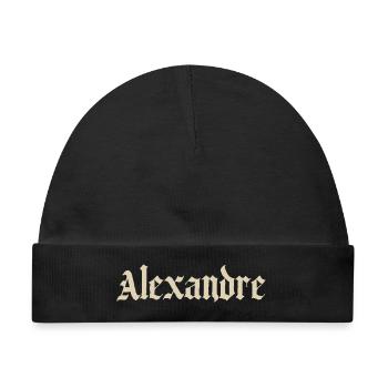Alexandre Gotikschrift Vintage Druck - Baby Premium Organic Mütze - Schwarz - Vorne
