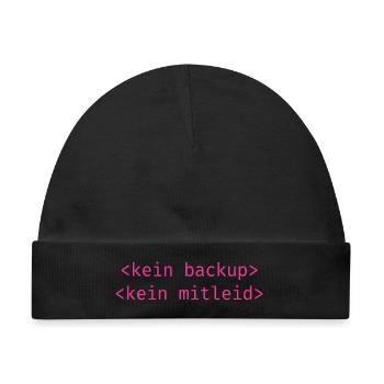 No Backup No Mercy - Kein Backup Kein Mitleid - Baby Premium Organic Mütze - Schwarz - Vorne