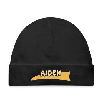 Aiden als Lable - Baby Premium Organic Mütze - Schwarz - Vorne