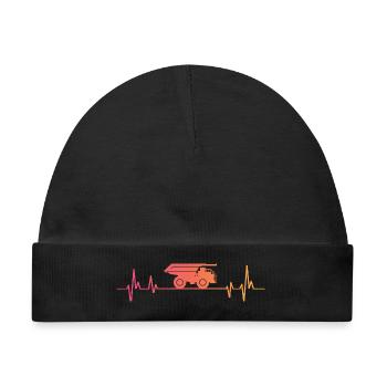 Sunset Dumper Herzschlag-LKW - Baby Premium Organic Mütze - Schwarz - Vorne