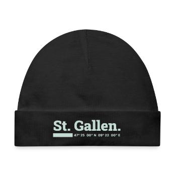 St Gallen Koordinaten - Baby Premium Organic Mütze - Schwarz - Vorne