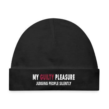 My Guilty Pleasure – Judging People Silently - Baby Premium Organic Mütze - Schwarz - Vorne