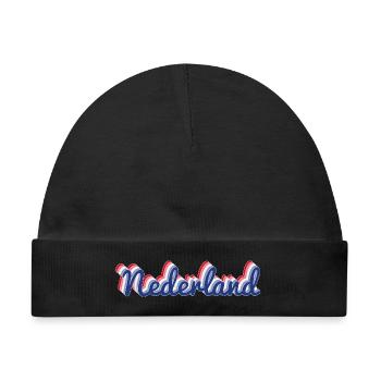 Nederland Script Flagfarben - Baby Premium Organic Mütze - Schwarz - Vorne