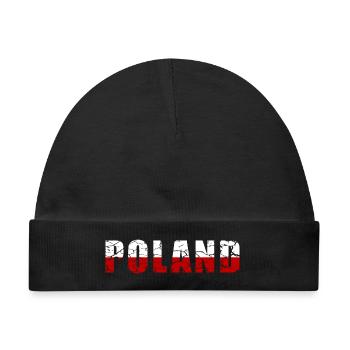 Poland Design im Grungestyle - Baby Premium Organic Mütze - Schwarz - Vorne