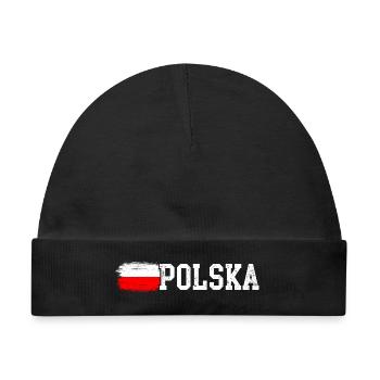 Polska-Flagge - Baby Premium Organic Mütze - Schwarz - Vorne