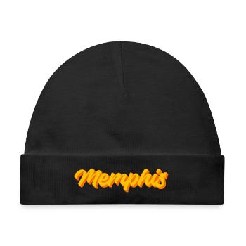 Memphis Retro Script Sunset - Baby Premium Organic Mütze - Schwarz - Vorne