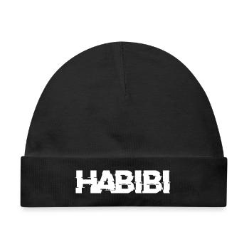 Habibi Schriftzug - Baby Premium Organic Mütze - Schwarz - Vorne