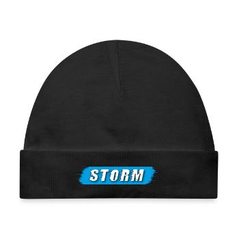 Storm claim - timeless Design - Baby Premium Organic Mütze - Schwarz - Vorne