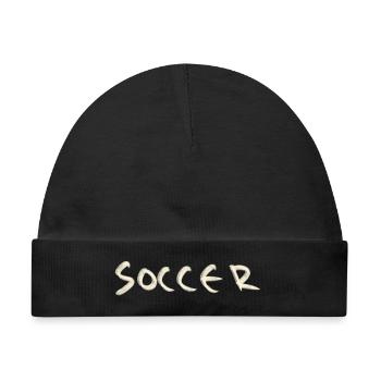 Soccer - Baby Premium Organic Mütze - Schwarz - Vorne