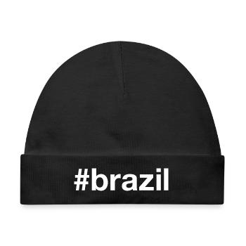 BRAZIL Hashtag Brasilien - Baby Premium Organic Mütze - Schwarz - Vorne