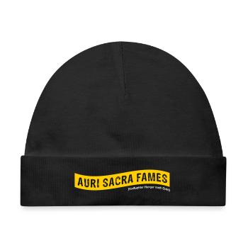 Auri sacra fames (lateinisch) >Vectorgraphic - Baby Premium Organic Mütze - Schwarz - Vorne
