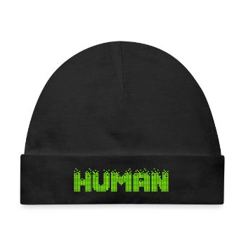 HUMAN Neon Pixel Glitch - Baby Premium Organic Mütze - Schwarz - Vorne