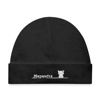 Miesepetra Grummelkatz Petra Peter Miesepeter - Baby Premium Organic Mütze - Schwarz - Vorne