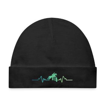 Dressur-Herzschlag-Springen reiten - Baby Premium Organic Mütze - Schwarz - Vorne