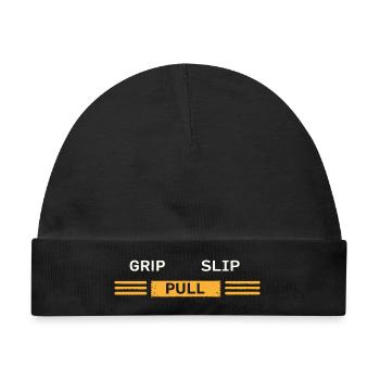 Grip Slip Pullover Klettern & Fitness - Baby Premium Organic Mütze - Schwarz - Vorne