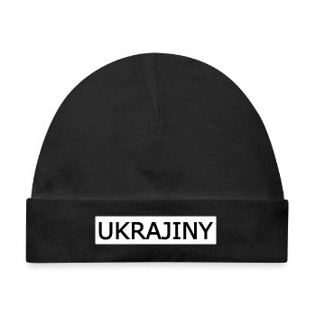 UKRAJINY Bold Typografie Shirt - Baby Premium Organic Mütze - Schwarz - Vorne