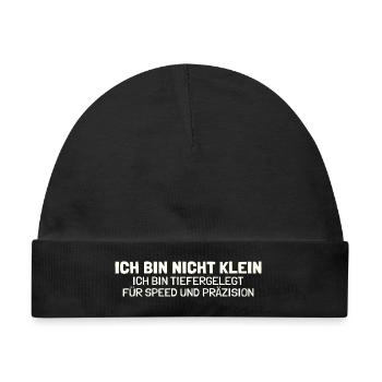 Nicht klein tiefergelegt Lustiger Spruch Tuning - Baby Premium Organic Mütze - Schwarz - Vorne