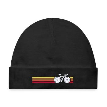 Retro-Fahrrad auf Sunset Stripes - Baby Premium Organic Mütze - Schwarz - Vorne