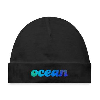 Ocean Ozean Meer Wasser Atlantik Pazifik Quote - Baby Premium Organic Mütze - Schwarz - Vorne