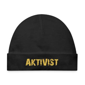 AKTIVIST - Baby Premium Organic Mütze - Schwarz - Vorne