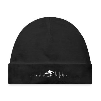 Skate Pulse Silhouette - Baby Premium Organic Mütze - Schwarz - Vorne