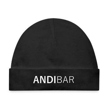 AndiBar - Andreas, Andy, Andi, Andrea Geschenk - Baby Premium Organic Mütze - Schwarz - Vorne