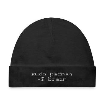 sudo install -S brain - Baby Premium Organic Mütze - Schwarz - Vorne