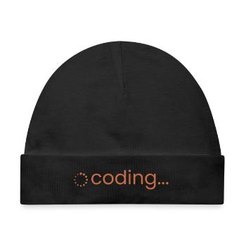 coding… Loading Spinner für Programmierer & Devs - Baby Premium Organic Mütze - Schwarz - Vorne