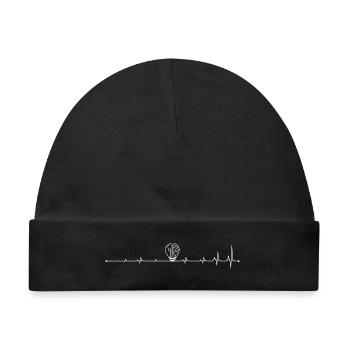 Heartbeat Gehirn-Idee - Baby Premium Organic Mütze - Schwarz - Vorne