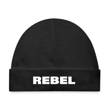 REBEL - Baby Premium Organic Mütze - Schwarz - Vorne
