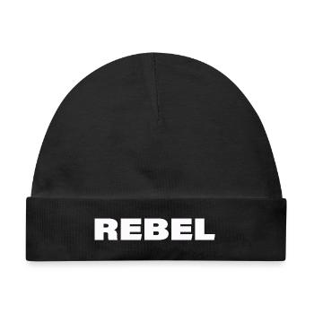 REBEL - Baby Premium Organic Mütze - Schwarz - Vorne