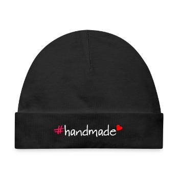 Handmade Hashtag Spruch T-Shirt - Baby Premium Organic Mütze - Schwarz - Vorne