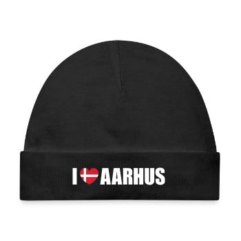 I love Aarhus Dänemark - Baby Premium Organic Mütze - Schwarz - Vorne