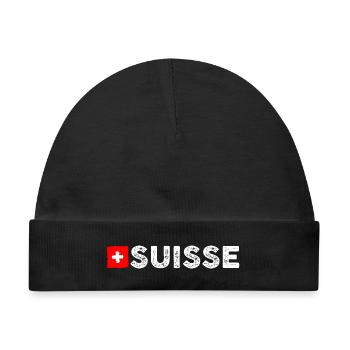 Flagge der Schweiz - Baby Premium Organic Mütze - Schwarz - Vorne