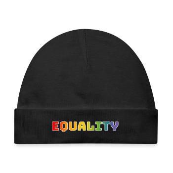 Regenbogen CSD Shirt equality 1 weiss - Baby Premium Organic Mütze - Schwarz - Vorne