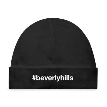 BEVERLY HILLS Hashtag - Baby Premium Organic Mütze - Schwarz - Vorne