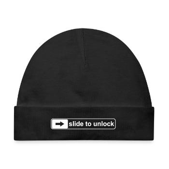 slide to unlock - Baby Premium Organic Mütze - Schwarz - Vorne