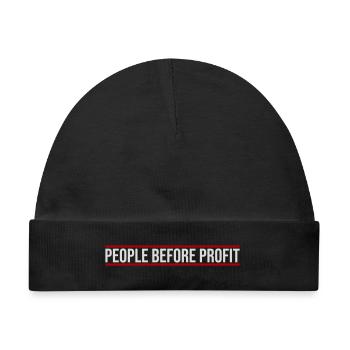 People Before Profit Aktivismus Gerechtigkeit Logo - Baby Premium Organic Mütze - Schwarz - Vorne