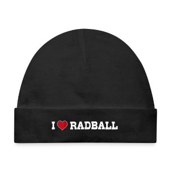 I Love Radball, Radballer, Hallenradsport - Baby Premium Organic Mütze - Schwarz - Vorne