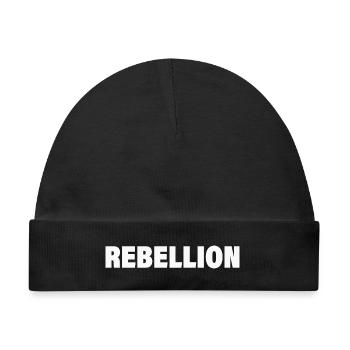 REBELLION - Baby Premium Organic Mütze - Schwarz - Vorne