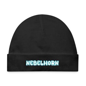 Nebelhorn Schriftzug - Baby Premium Organic Mütze - Schwarz - Vorne