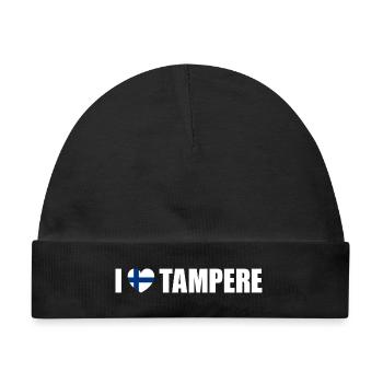 I love Tampere Finnland - Baby Premium Organic Mütze - Schwarz - Vorne